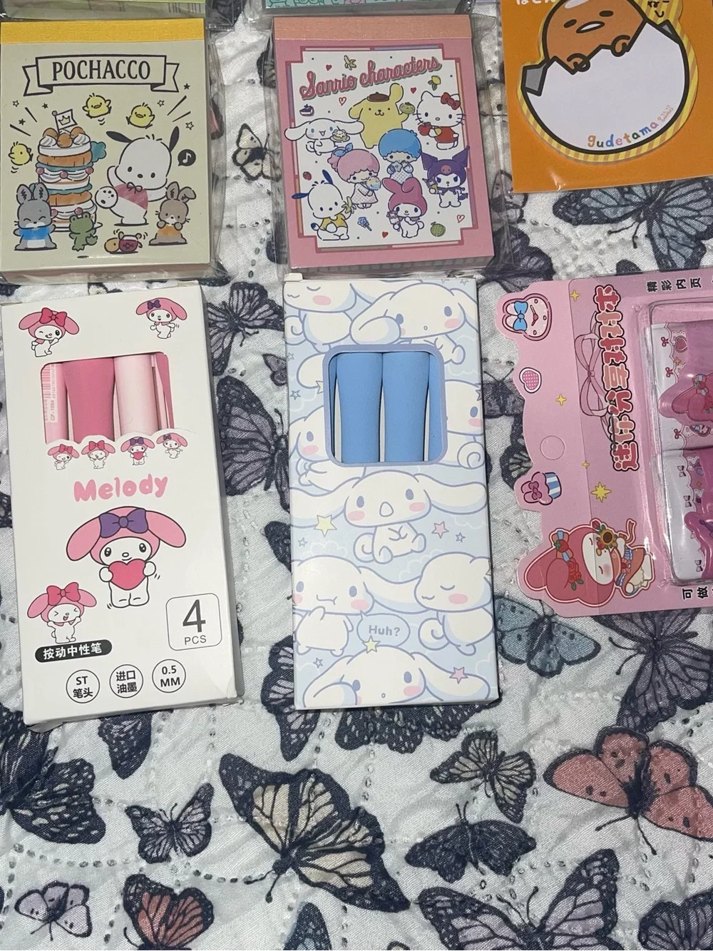 Sanrio Character Friends Small Notepads Stationary Office Kuromi Hangy Hello Kit